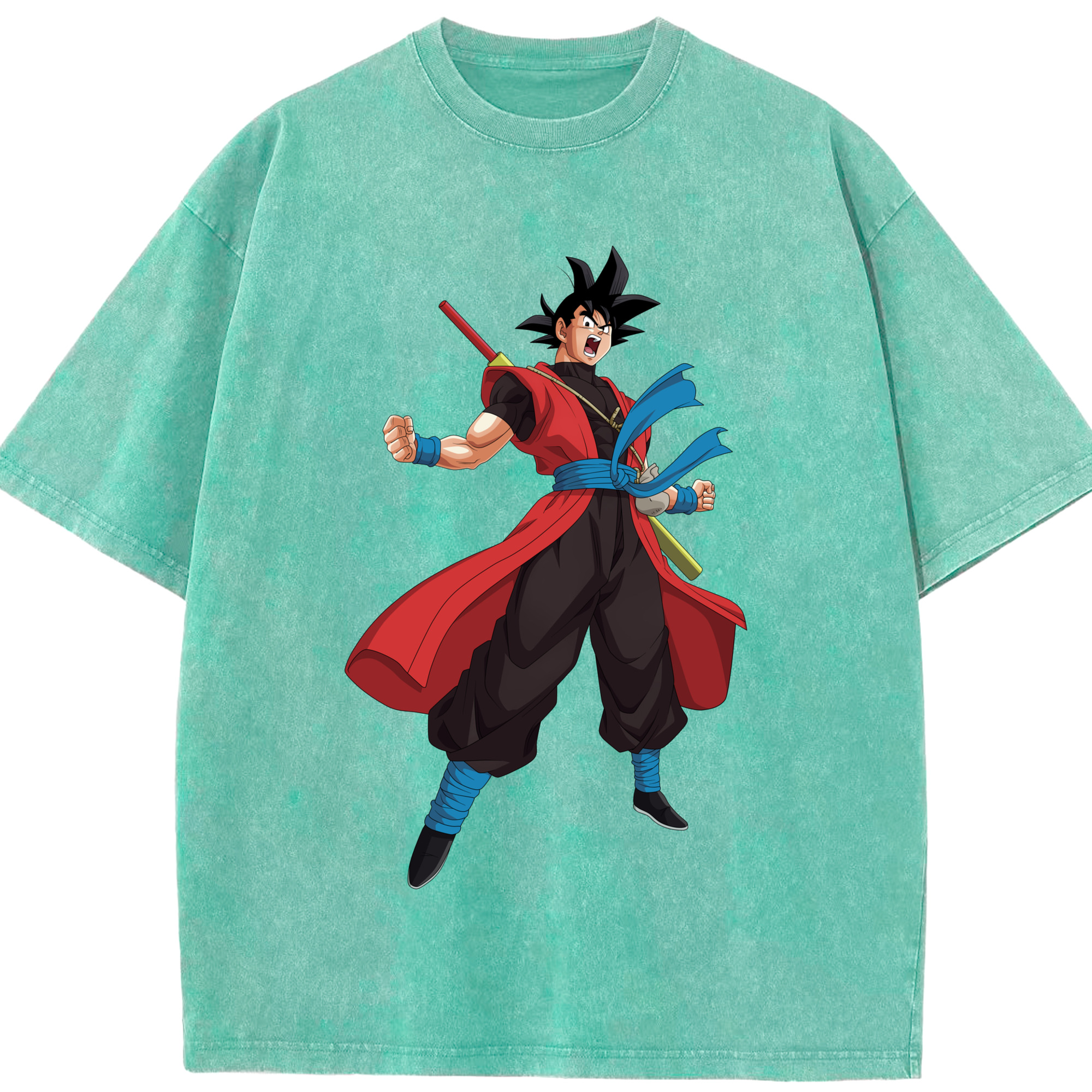 （画像用） ドラゴンボール 孫悟空（そん ごくう）Son Goku カカロット DRAGON BALL Kakarotto 綿100% ヴィンテージ風 半袖Tシャツ（フロントプリント）
